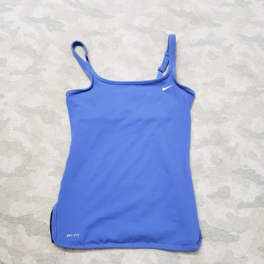 Nike Tank Top Women Medium Blue Dri-Fit Yoga Gym Activewear